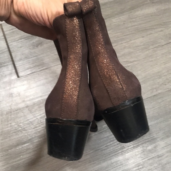 Anthropologie Brown Metalic Chelsea Slip On Boots     size 11M - Picture 6 of 9